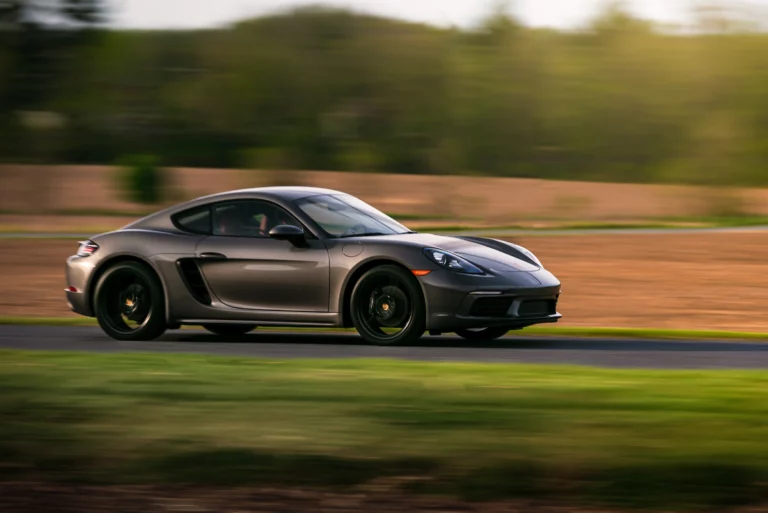 Expensive sports car in motion